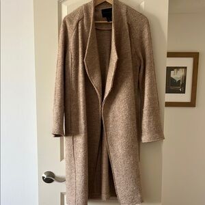Stylish Tan Open Front Coat